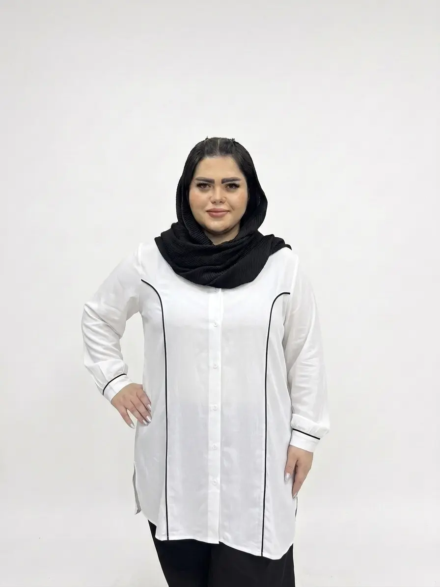 مانتو سایز بزرگ زنانه مدل طرح عصایی (در ۶ رنگ متنوع)